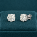 New 2-ctw appx. Lab-Created Diamond 14K White Gold VS Stud Earrings (Color E-F)