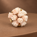 Circa 1960s 10K Yellow Gold Natural Coral Flower Cluster Ring – Size 5.50