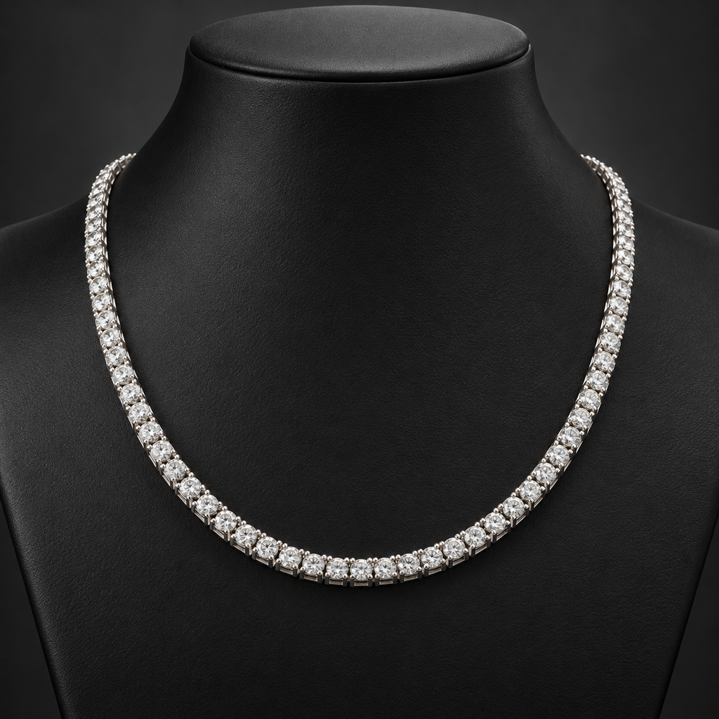 16-Inch Sterling Silver 10.00 CTW Lab-Grown Diamond Tennis Necklace