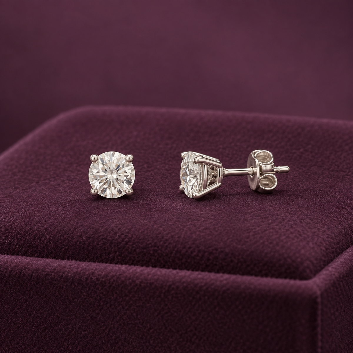 New 14K White Gold Lab-Grown Diamond Stud Earrings – Approx. 0.50 CTW, VS Clarity