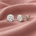 New 14K White Gold Lab-Grown Diamond Stud Earrings – Approx. 1.08 CTW, VS Clarity