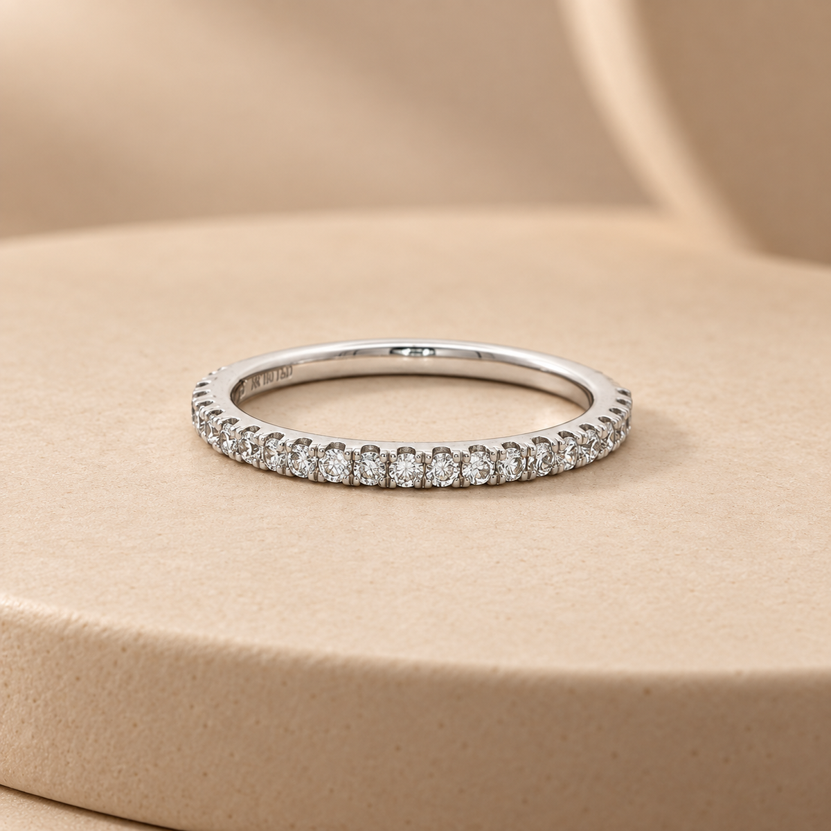 New IGI Certified 14K White Gold Lab-Grown Diamond Band – Approx. 0.325 CTW, Size 7