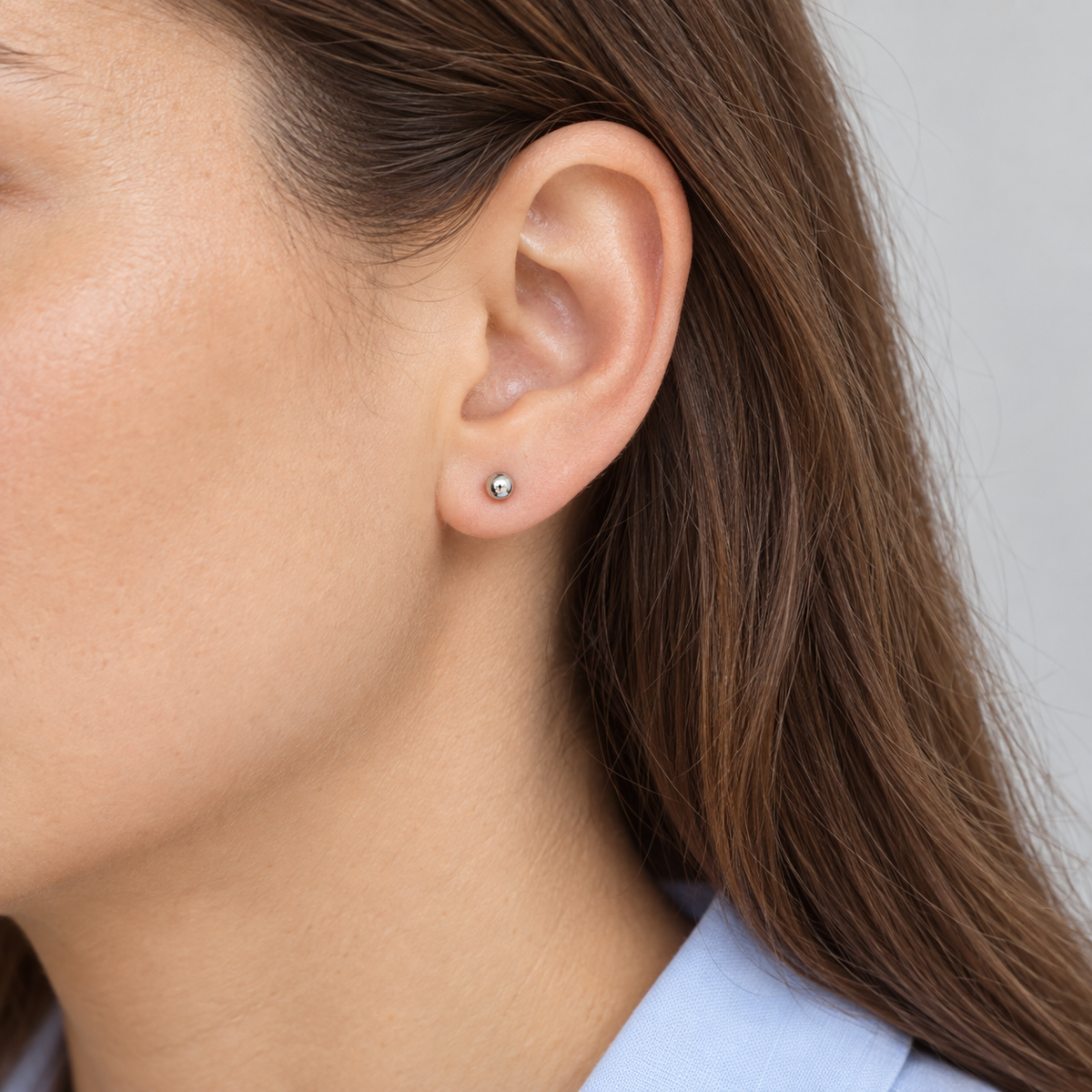 Silver Ball Stud Earrings – 2.70mm with Pushbacks