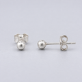 Silver Ball Stud Earrings – 2.70mm with Pushbacks
