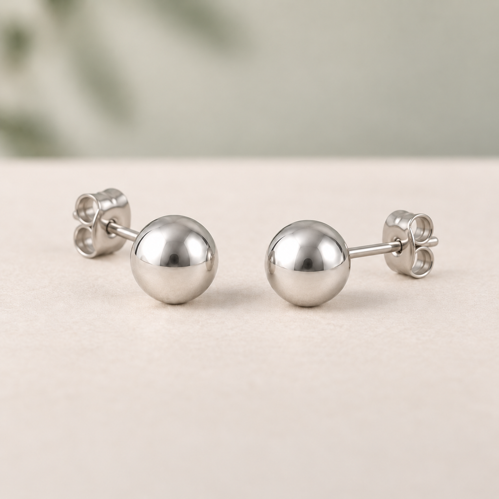 Silver Ball Stud Earrings – 5.80mm