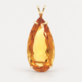 14K Yellow Gold Natural Citrine Pear-Shaped Pendant – Approx. 22 CTW