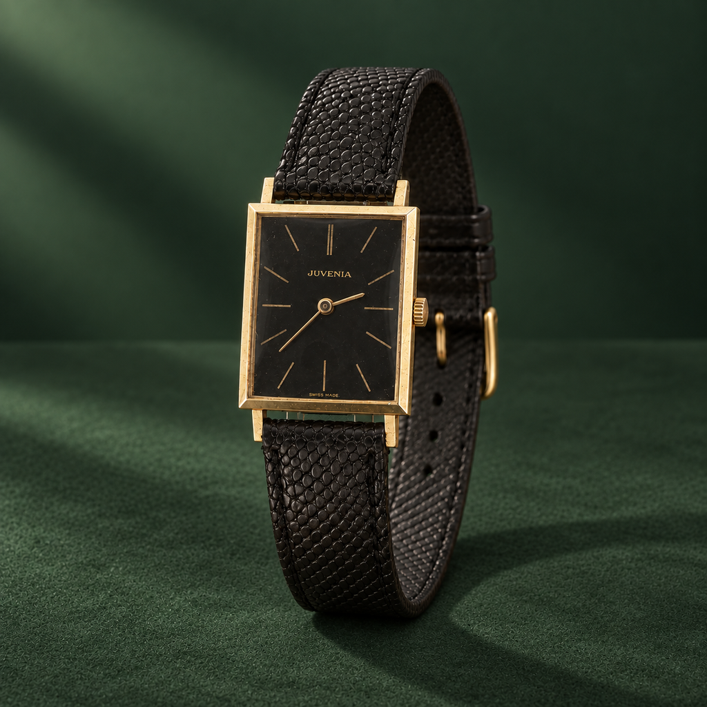 Vintage Circa 1960s Estate Juvenia 18K Yellow Gold Cal. 602 Manual-Wind 29mm Watch