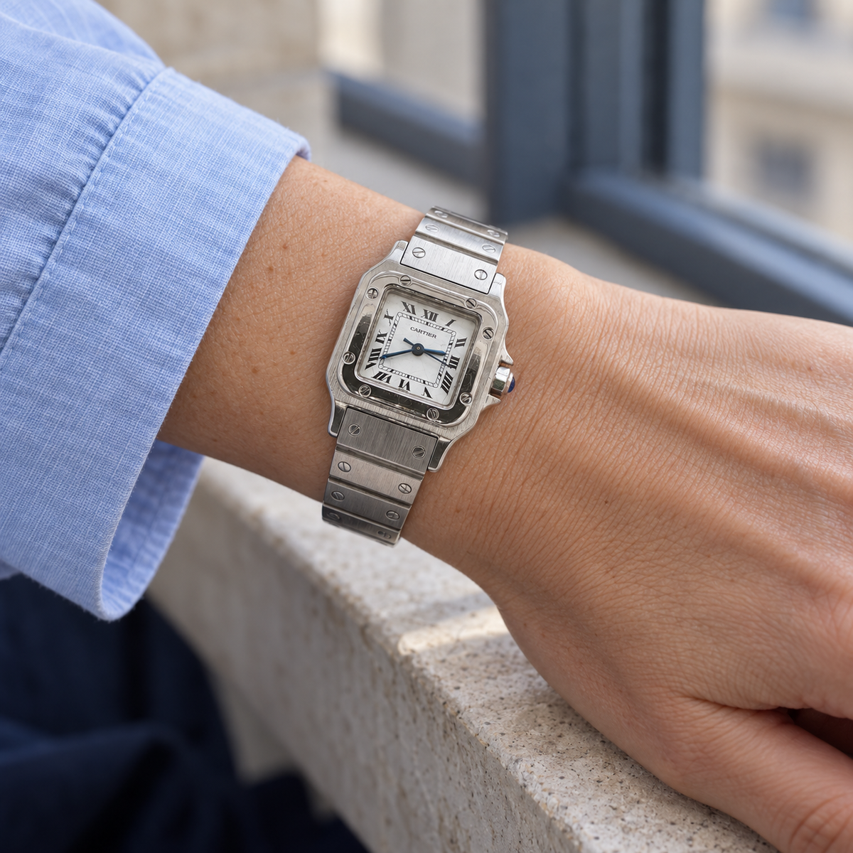 1980s Estate Cartier Santos Automatic Stainless Steel Watch – 23mm