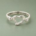 Vintage Tiffany & Co. Elsa Peretti Sterling Silver Open Heart Ring Size 5