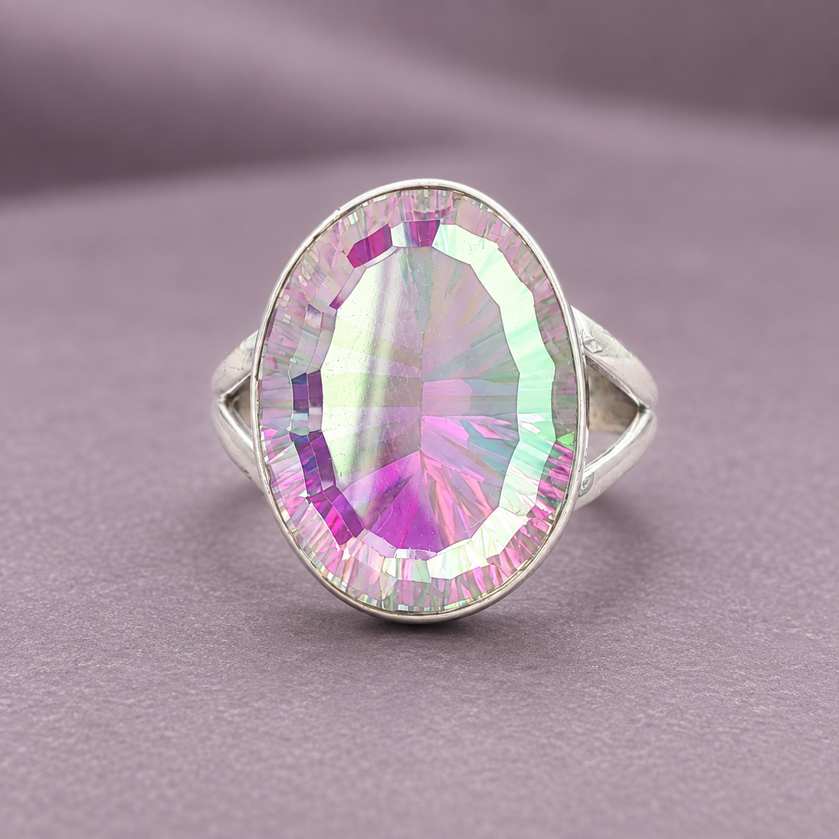 Estate 925 Sterling Silver Oval Mystic Opal Ring – Size 6