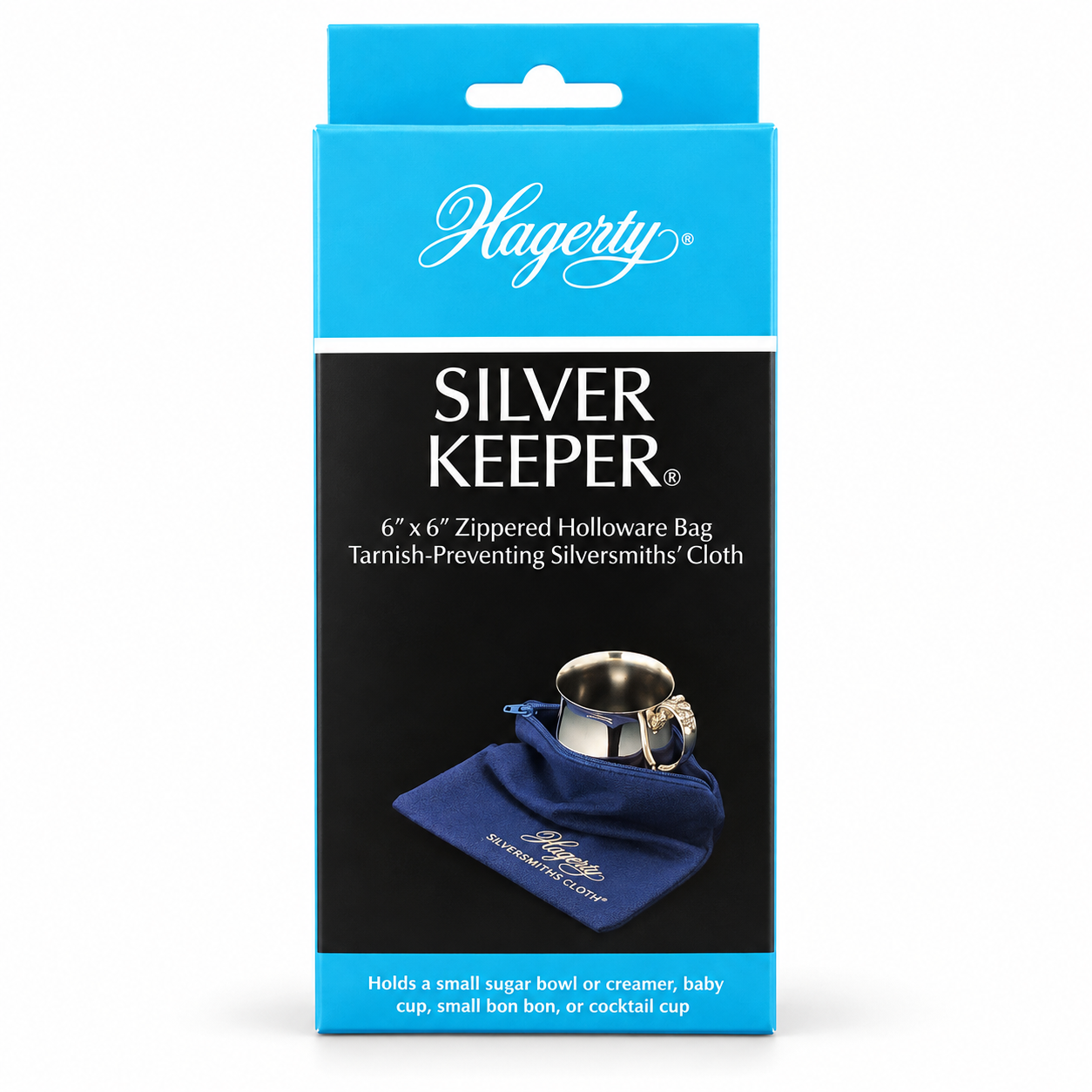 Hagerty Silver Keeper 6" x 6" Zippered Holloware Bag – Tarnish-Preventing Silver Storage