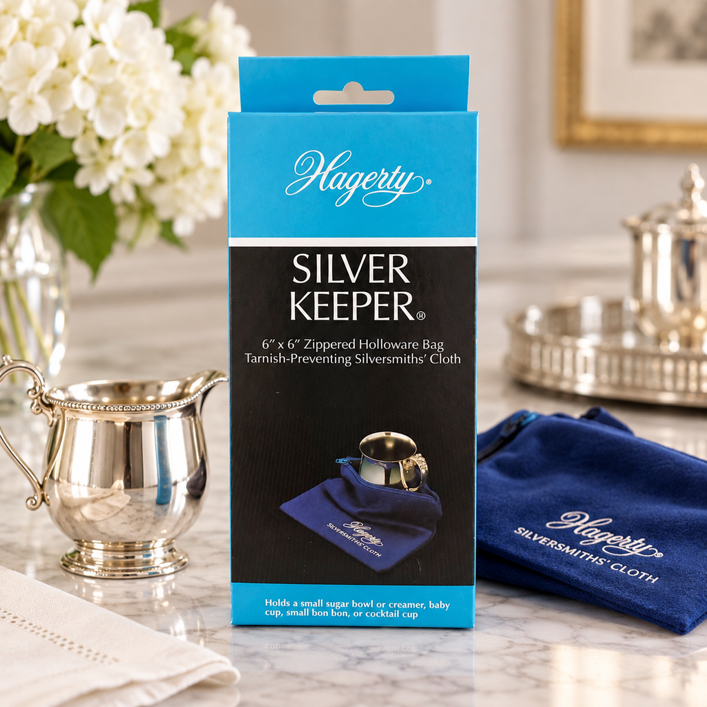 Hagerty Silver Keeper 6" x 6" Zippered Holloware Bag – Tarnish-Preventing Silver Storage