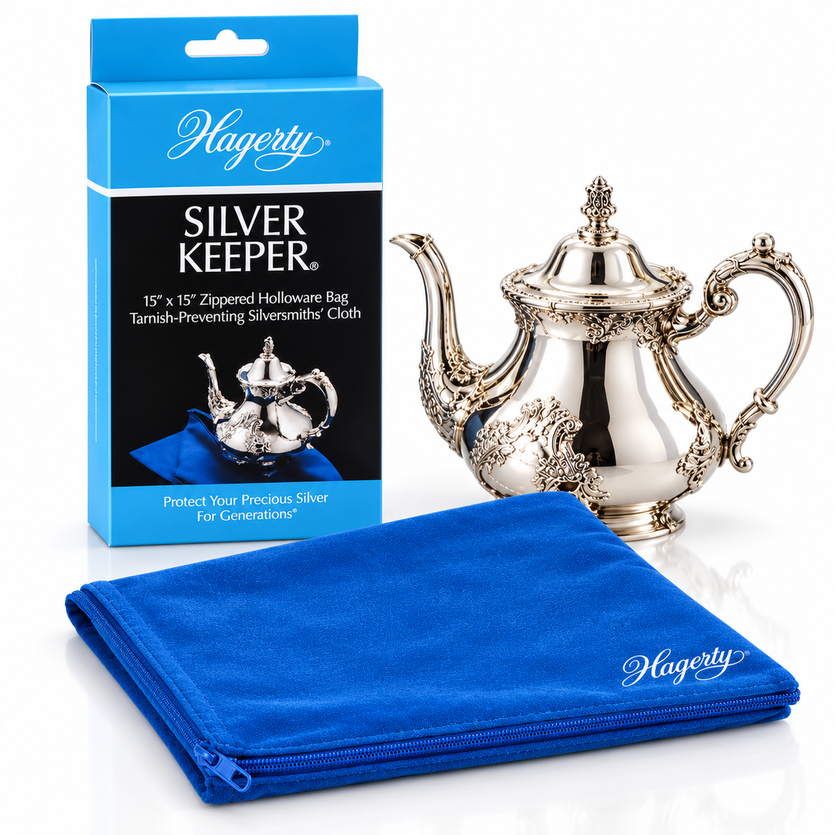 Hagerty Silver Keeper 15" x 15" Zippered Anti-Tarnish Silver Storage Bag