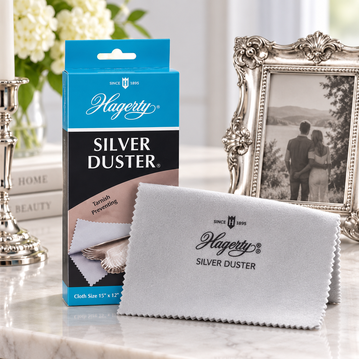 Hagerty Silver Duster Tarnish-Preventing Two-Piece Polishing Cloth – 15" x 12"