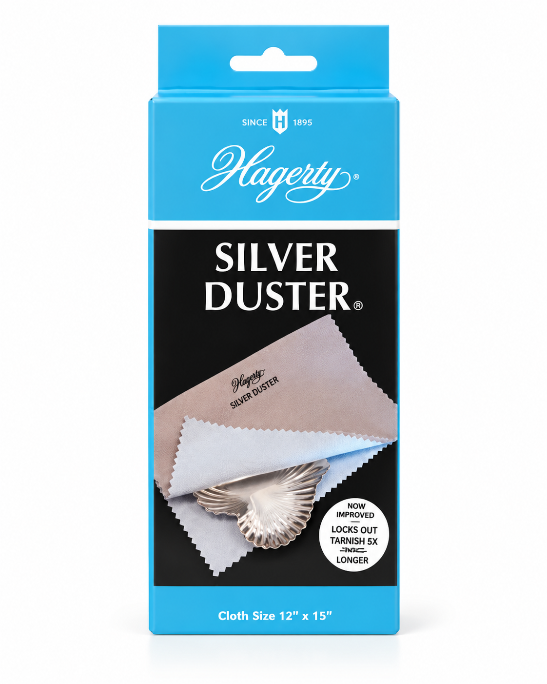 Hagerty Silver Duster Tarnish-Preventing Two-Piece Polishing Cloth – 15" x 12"