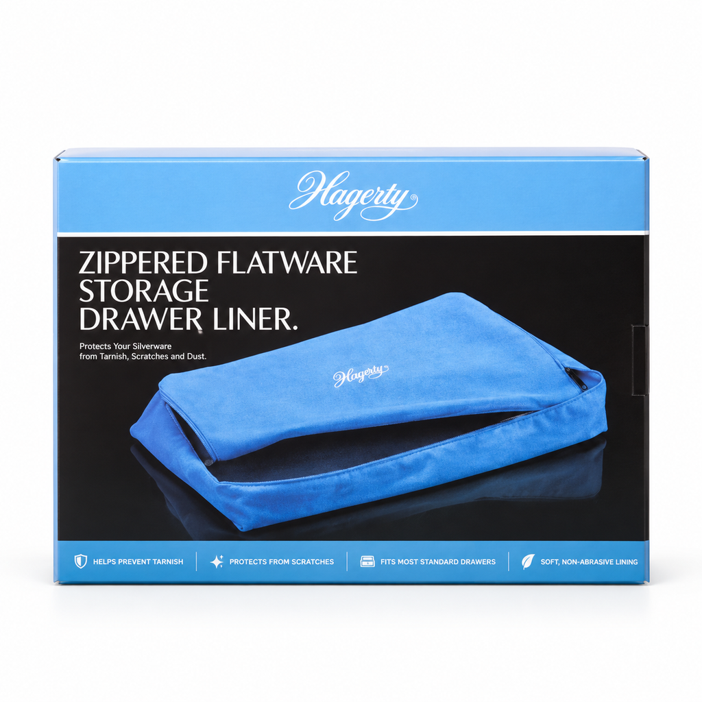 Hagerty Zippered Flatware Storage Drawer Liner – Blue Tarnish-Preventing Silverware Storage