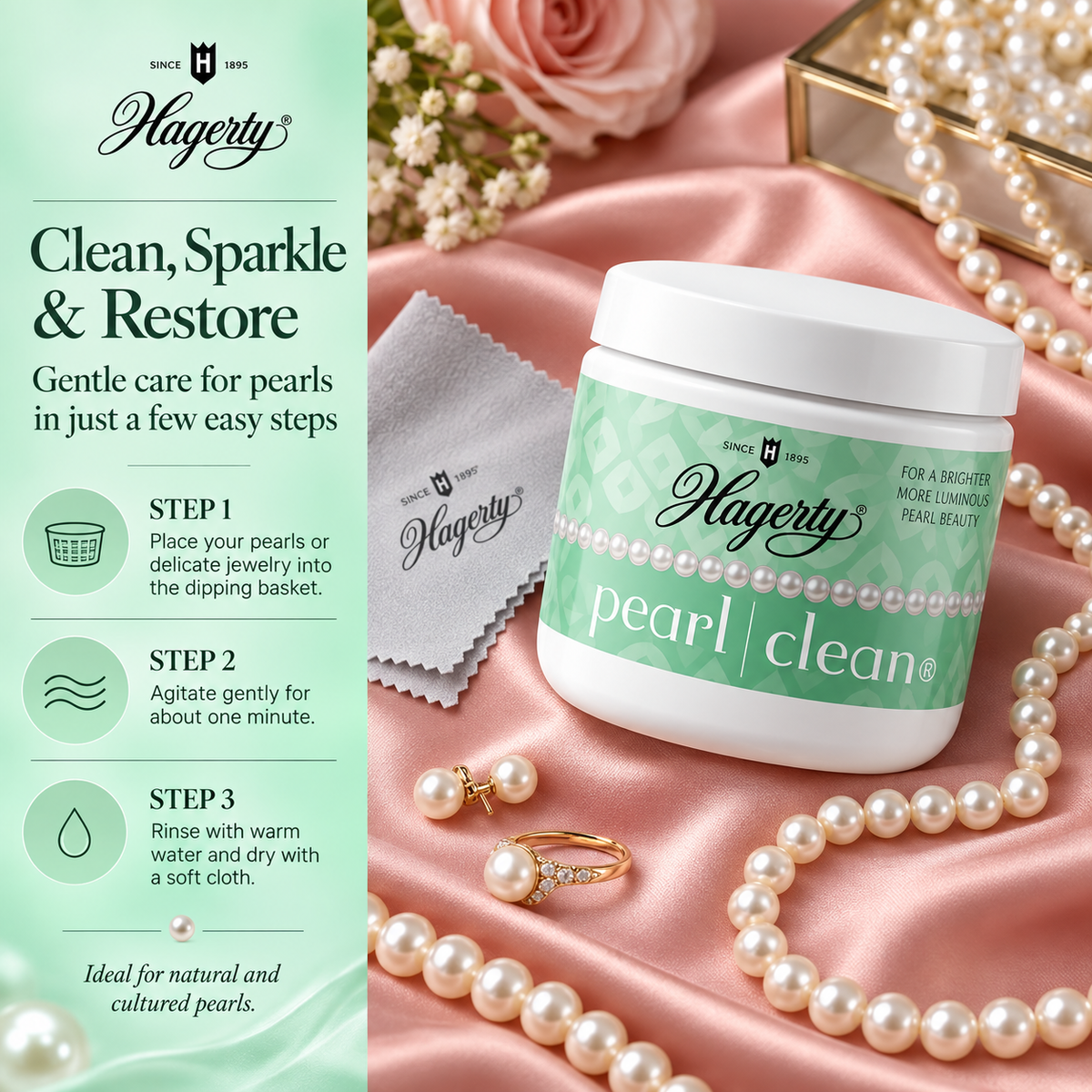 Hagerty Pearl Clean 7 Fl Oz – Natural & Cultured Pearl Jewelry Cleaner