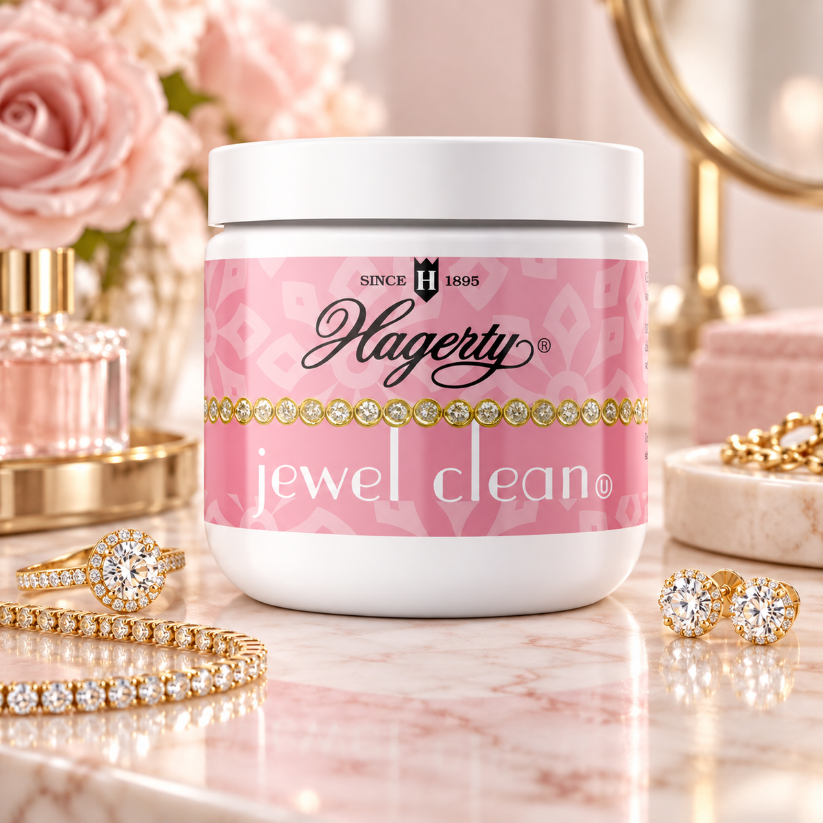 Hagerty Jewel Clean Jewelry Cleaner 7 fl oz with Dipping Basket & Brush