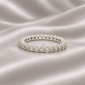 14K White Gold Natural Diamond Eternity Band – 1.00 CTW, Size 6