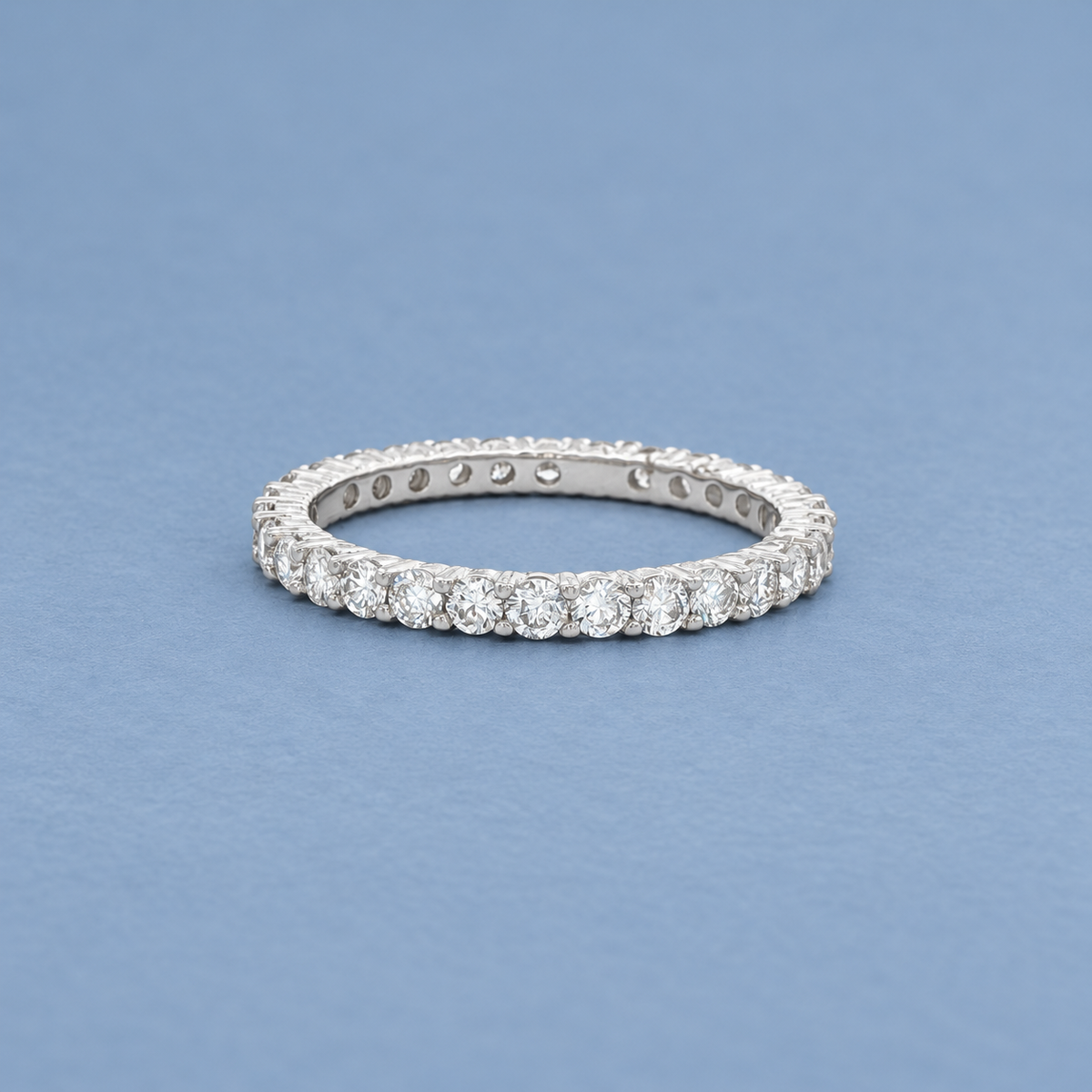14K White Gold Lab-Grown Diamond Eternity Band – 1.00 CTW, Size 7