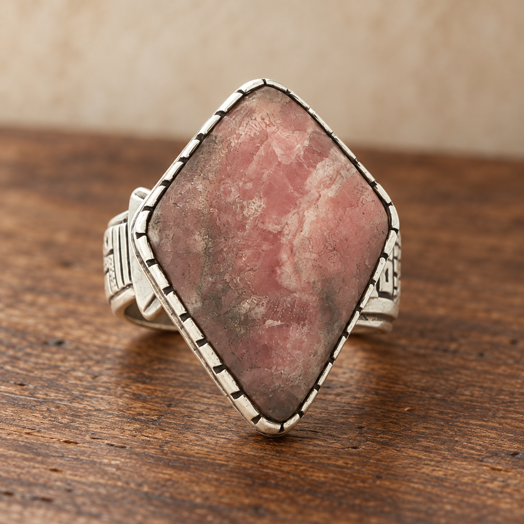 Vintage Estate Relios RMT Sterling Silver Pink Stone Ring – SZ 9