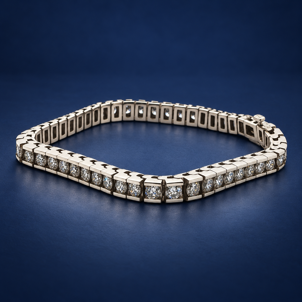 Estate 14K White Gold Natural Diamond Tennis Bracelet – Approx. 6 CTW, 6.5-Inch Wrist Fit