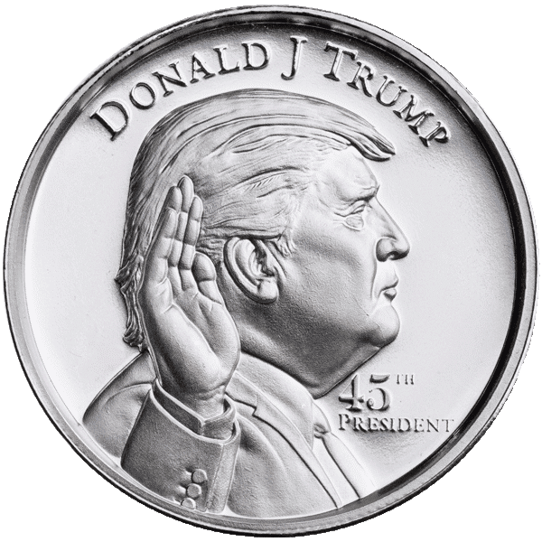 New Donald Trump 45th President 2 oz .999 Fine Silver Commemorative Round