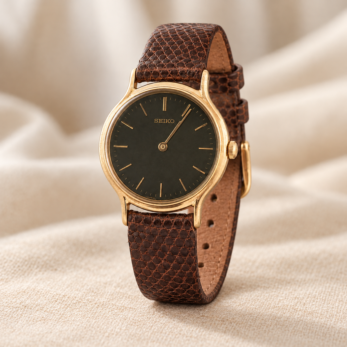 Vintage Seiko Women’s Gold-Tone Quartz Watch Circa 1996 – 24mm, Box & Papers
