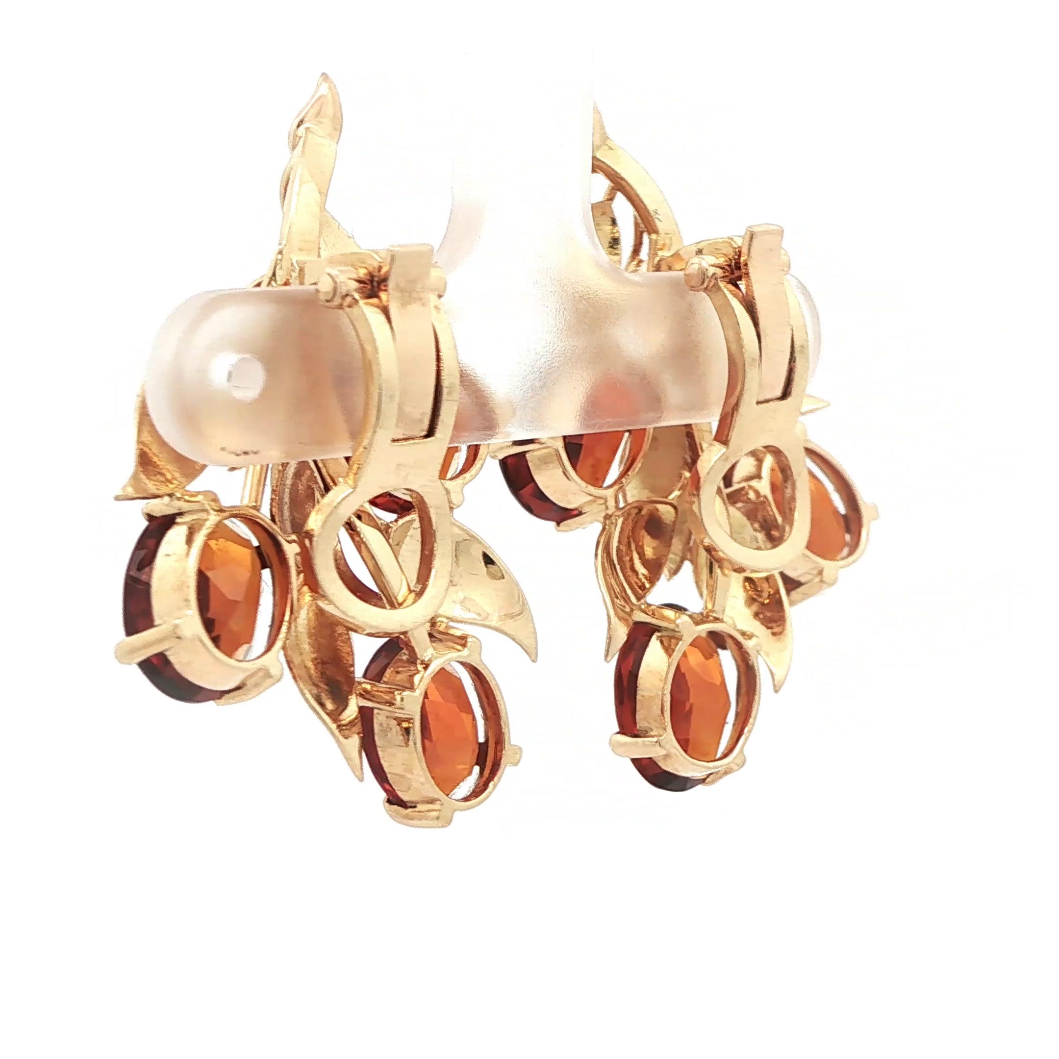 18k Gold Citrine Leaf Earrings