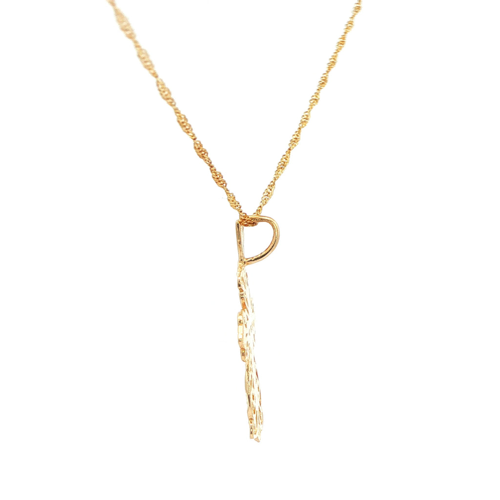 14K Gold Scroll Cross