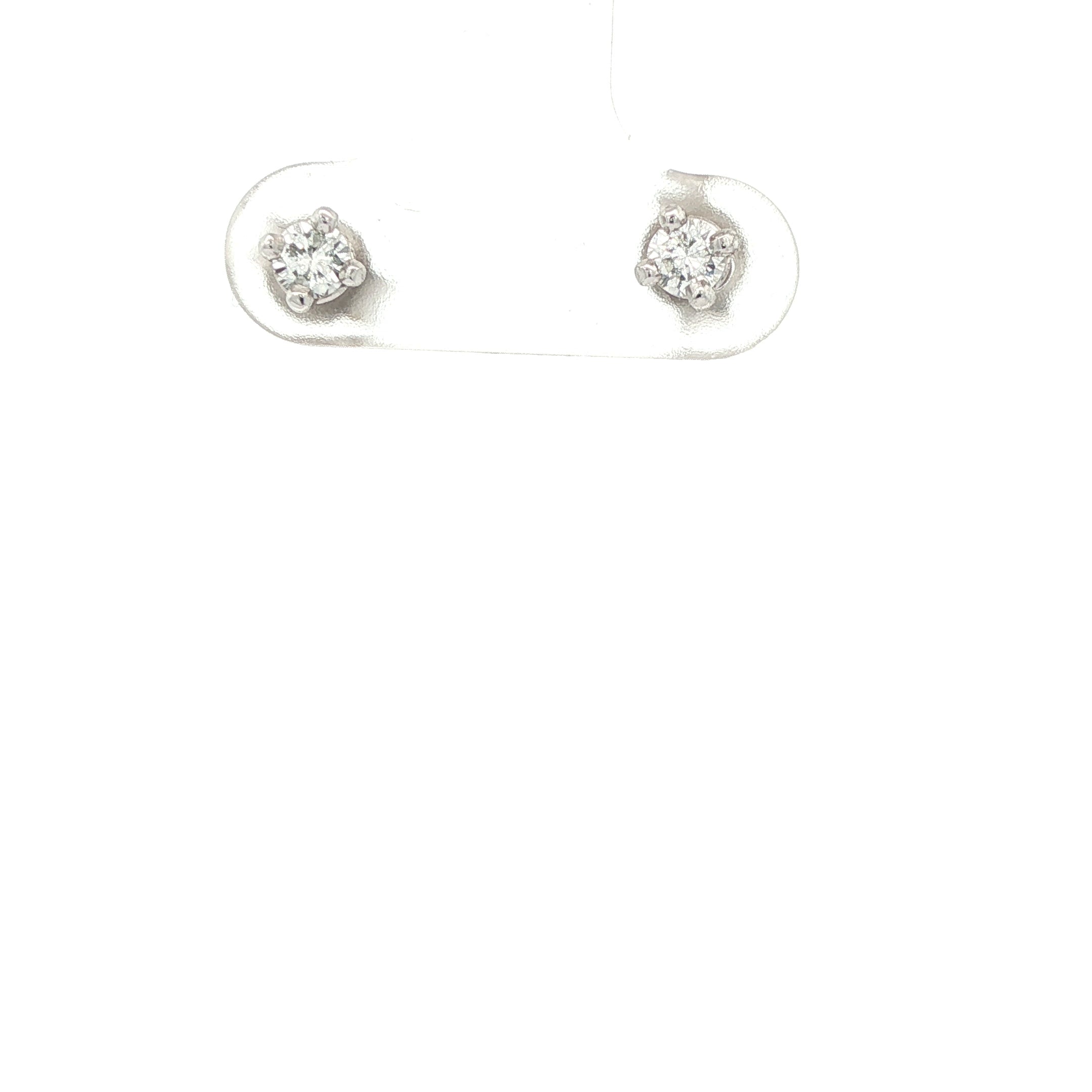 14K White Gold Diamond Stud Earrings - 0.26 CTW VS1
