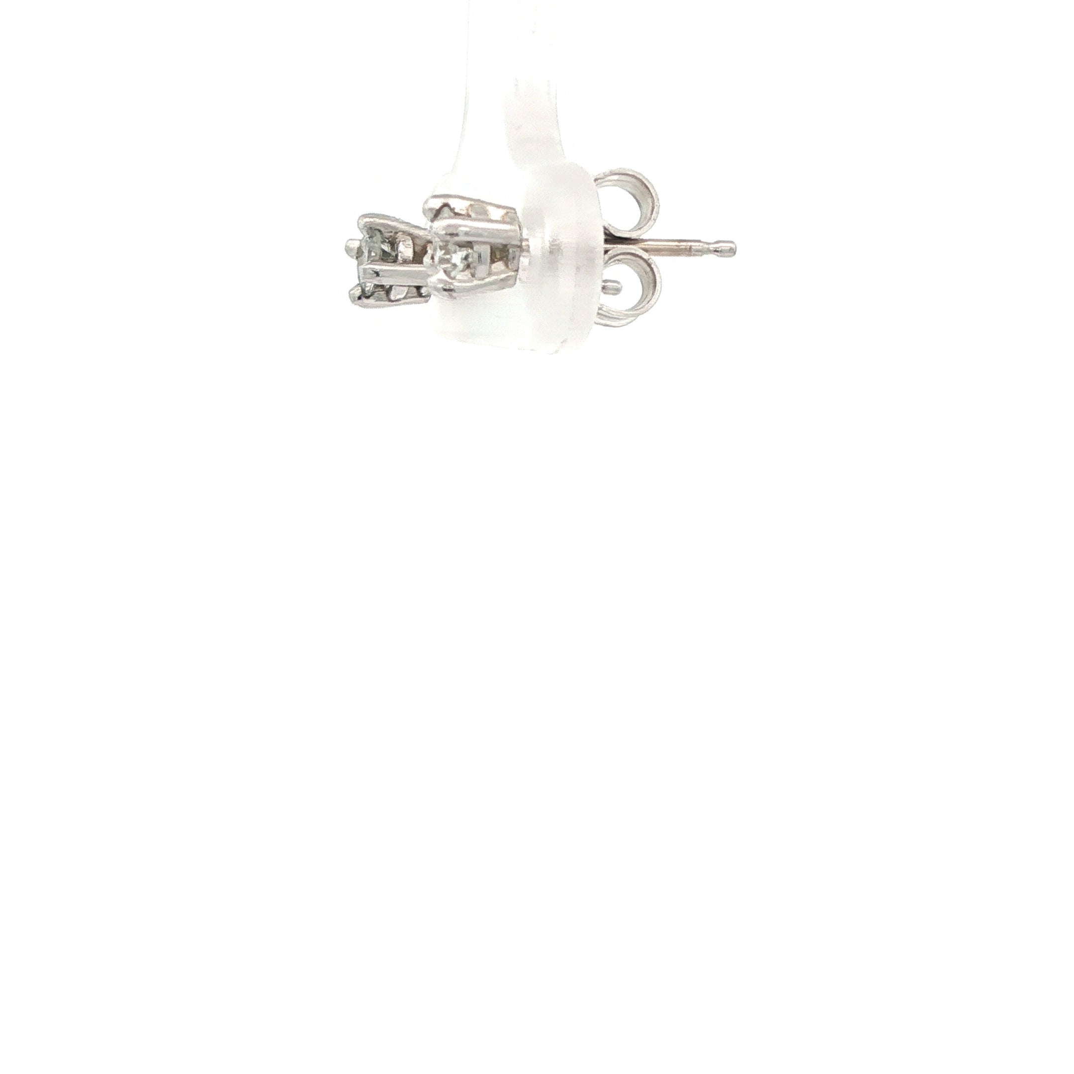 14K White Gold Diamond Stud Earrings - 0.26 CTW VS1