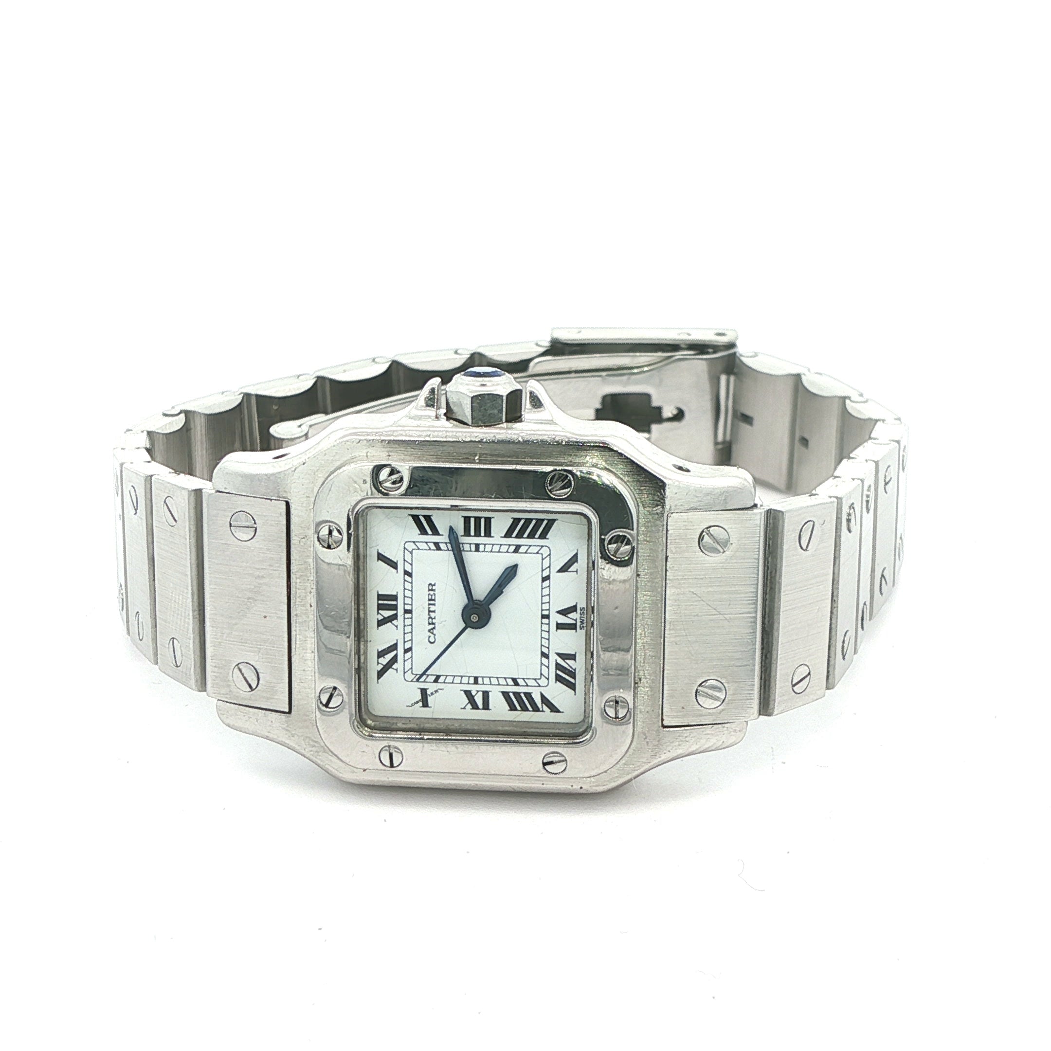 Vintage 1990s Cartier Santos Automatic Stainless Steel Watch | Swiss Made Estate Timepiece