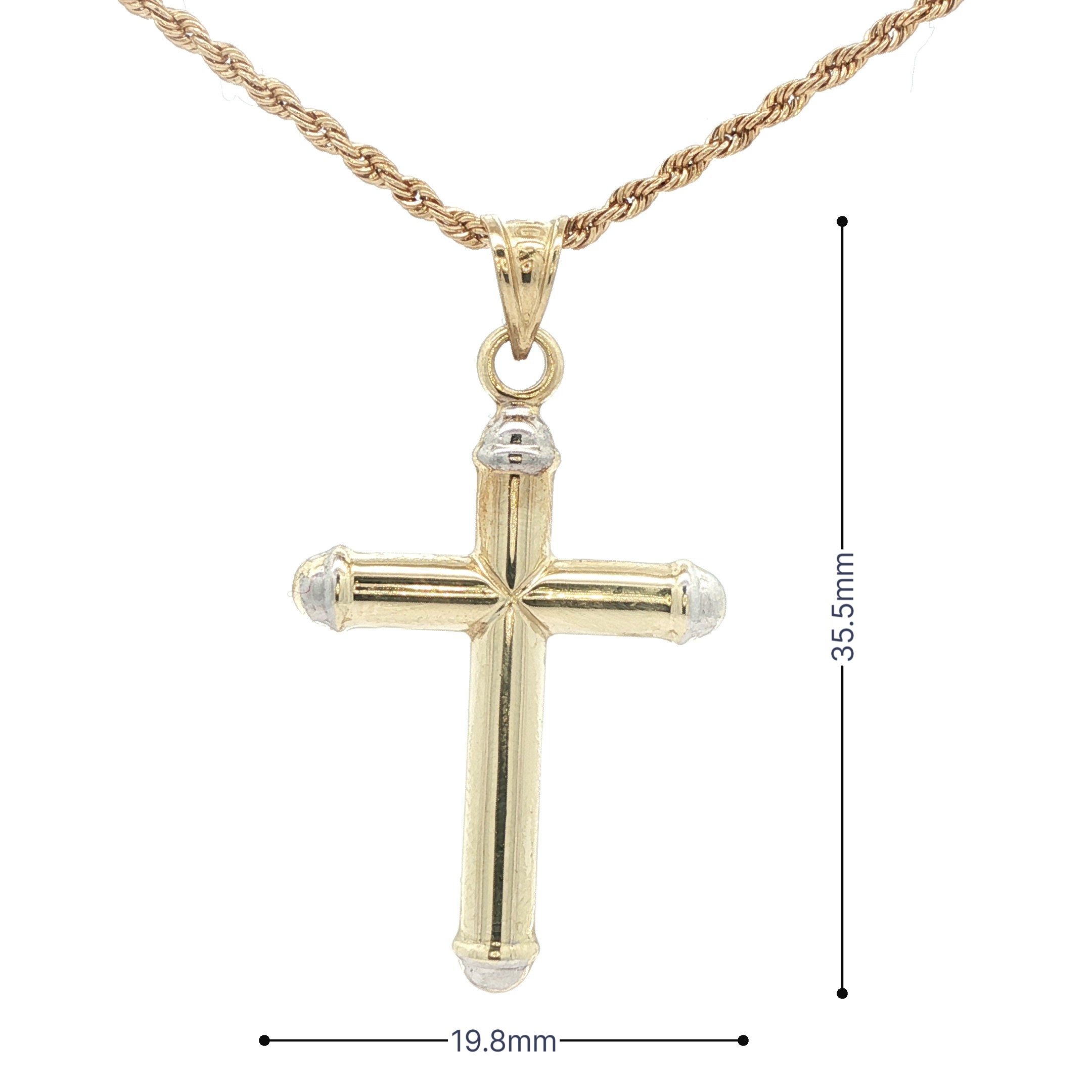 Estate 10K Yellow Gold Cross Pendant – Late 20th Century (Circa 1980s–1990s)