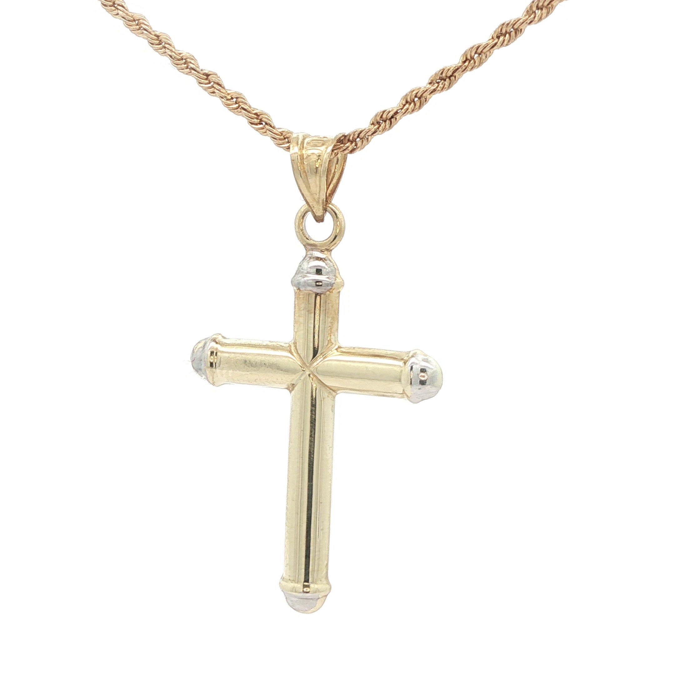 Estate 10K Yellow Gold Cross Pendant – Late 20th Century (Circa 1980s–1990s)