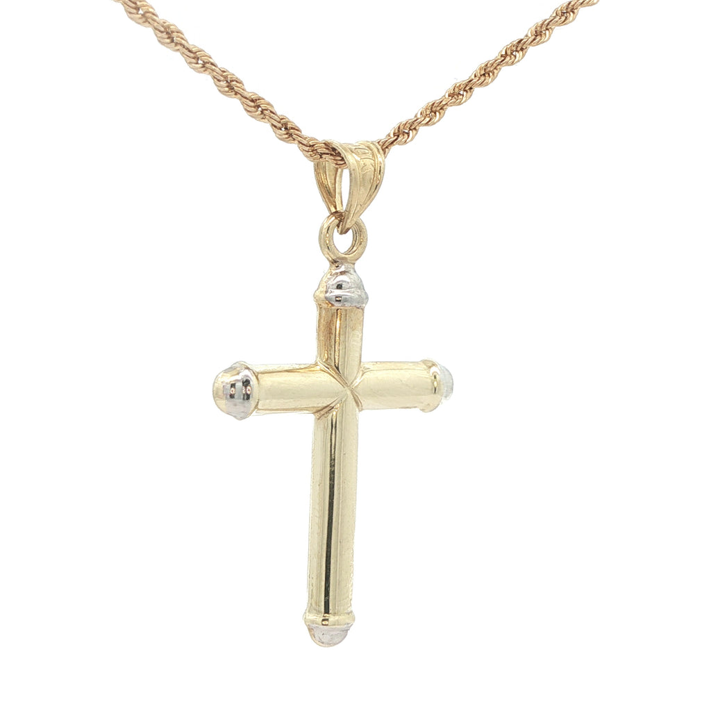 Estate 10K Yellow Gold Cross Pendant – Late 20th Century (Circa 1980s–1990s)