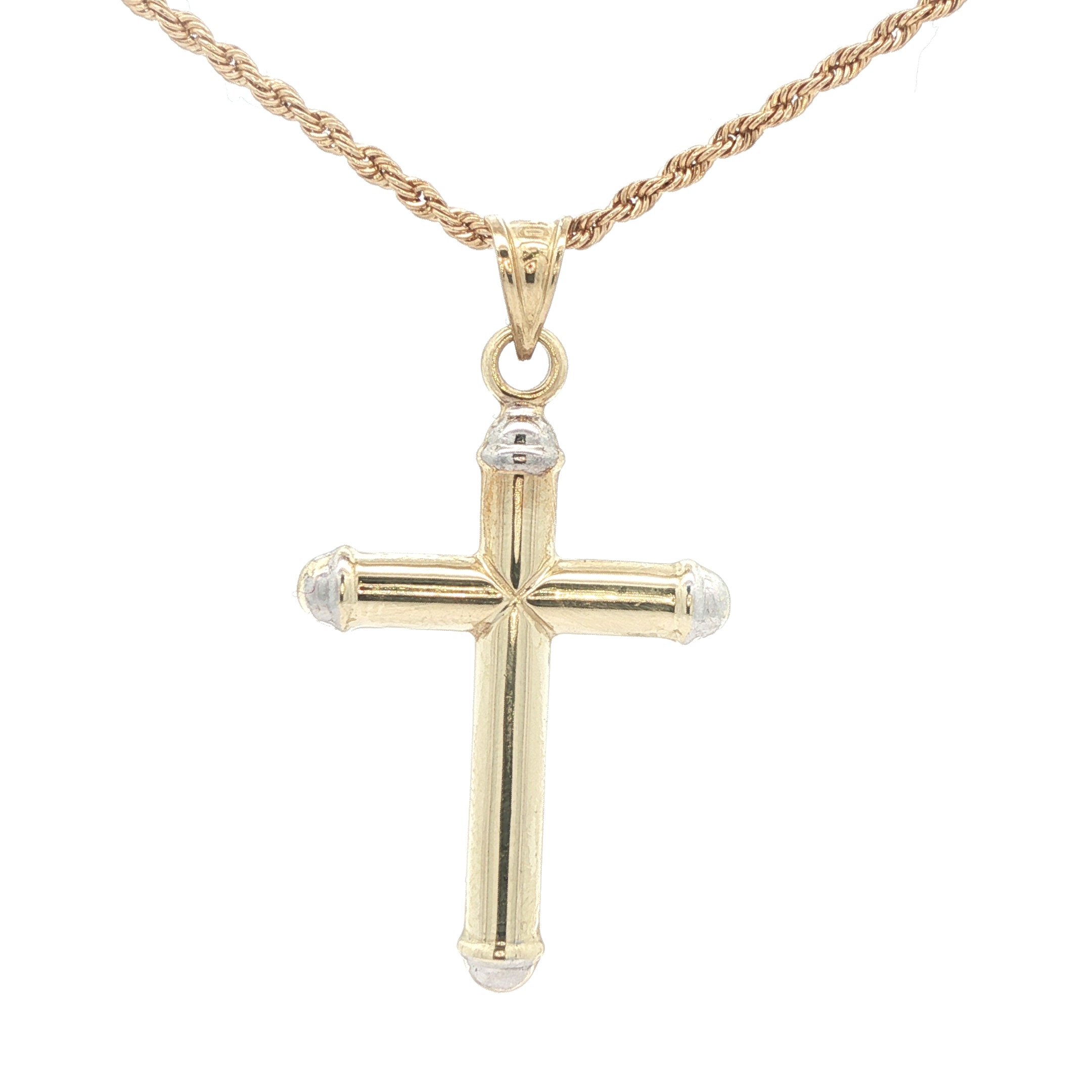 Estate 10K Yellow Gold Cross Pendant – Late 20th Century (Circa 1980s–1990s)