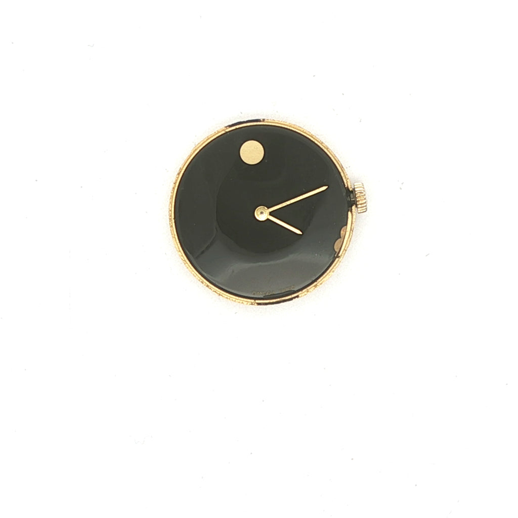 Estate 1960s Omega Swiss 14K Gold Mystery Dial Watch – Black Dial Manual Wind Vintage