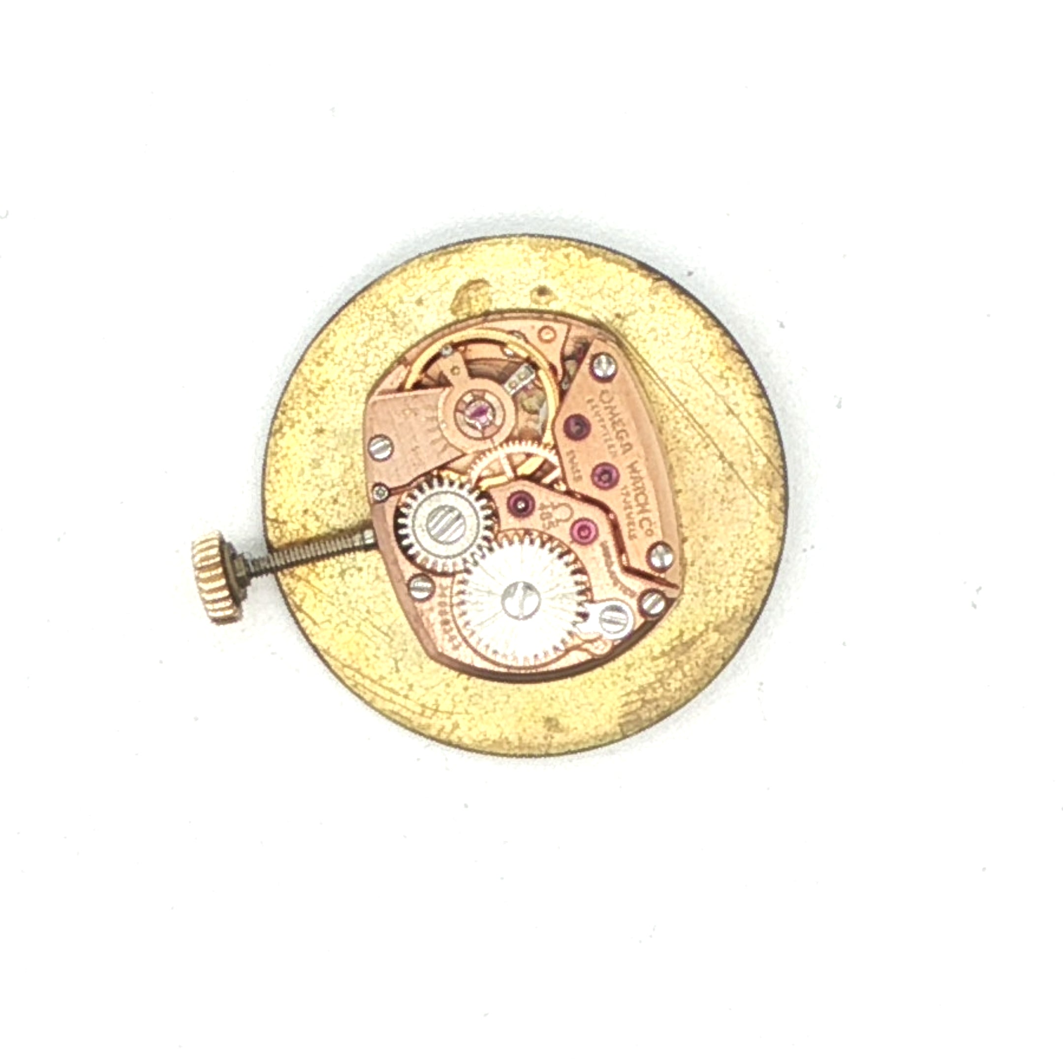 Estate 1960s Omega Swiss 14K Gold Mystery Dial Watch – Black Dial Manual Wind Vintage
