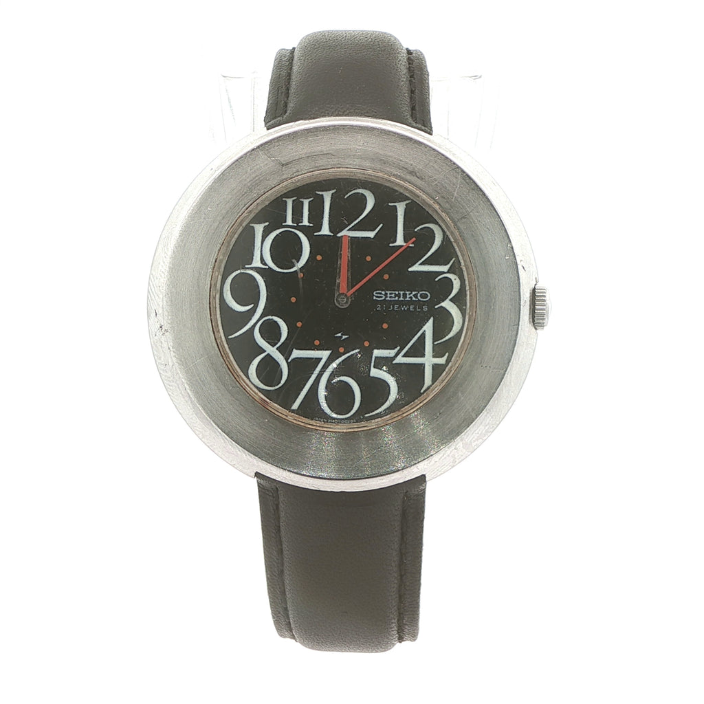1969 Seiko Vintage Estate Mechanical Watch 21 Jewels Cal 2400A Black Dial Ref 2140-0010 Japan