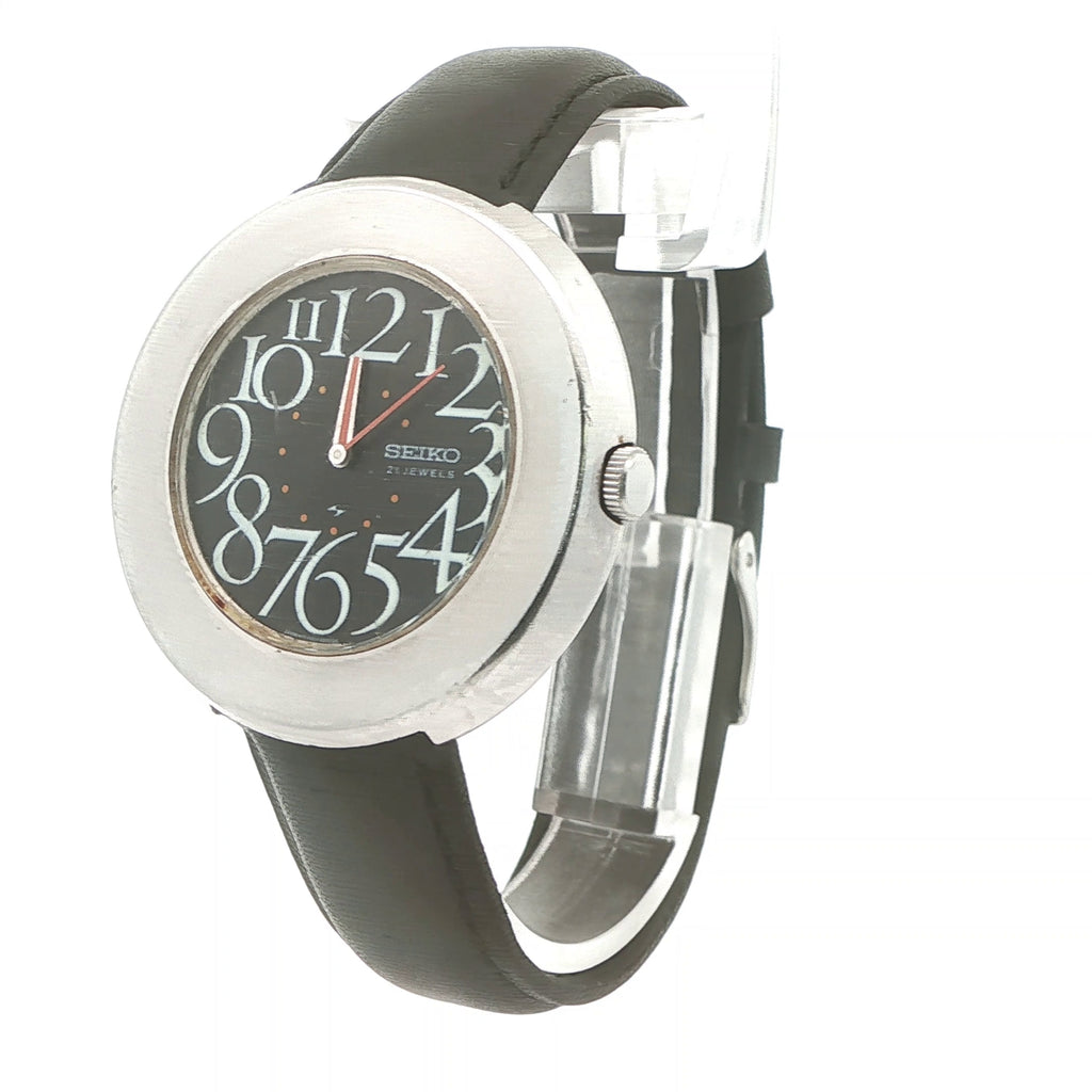 1969 Seiko Vintage Estate Mechanical Watch 21 Jewels Cal 2400A Black Dial Ref 2140-0010 Japan