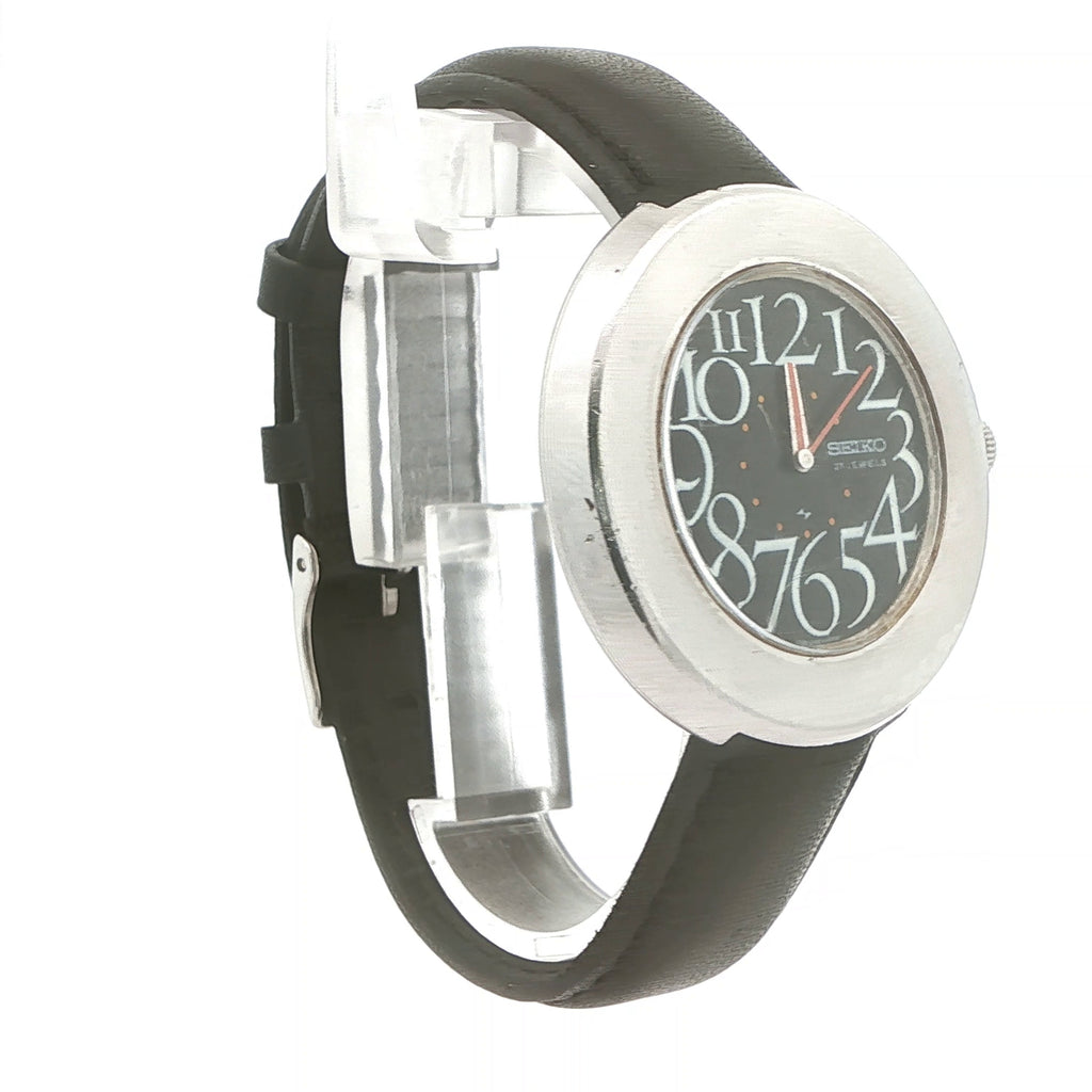 1969 Seiko Vintage Estate Mechanical Watch 21 Jewels Cal 2400A Black Dial Ref 2140-0010 Japan