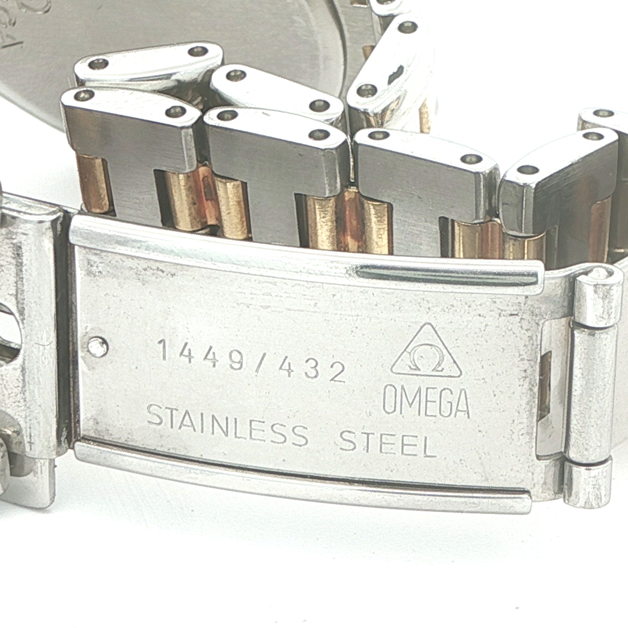 Estate Omega De Ville Quartz Two-Tone Watch Ref. 196.0316 Cal. 1436 White Roman Dial 18K Bezel Circa 1990–1992