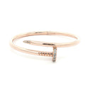 Estate 18K Rose Gold Diamond Nail-Style Bangle Bracelet