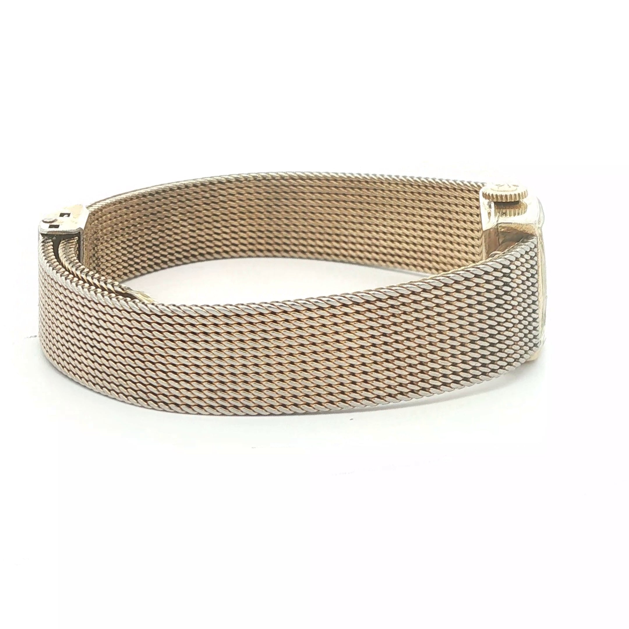 Estate 1960s Vintage Omega Ladies 14K Gold Filled Square Mesh Bracelet Watch