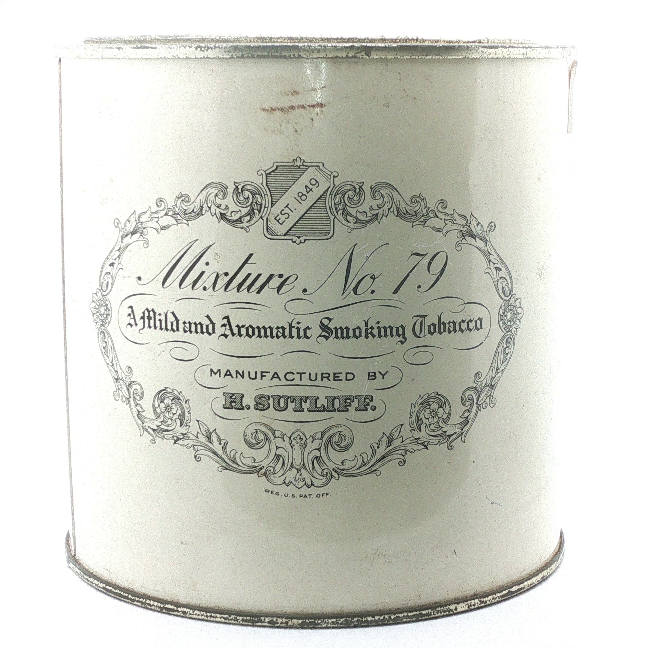 Vintage Estate Mixture No. 79 Sutliff Tobacco Co. 8 oz. Advertising Tin