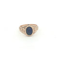Vintage Estate Natural Lapis Lazuli 10K Yellow Gold Scrollwork Ring