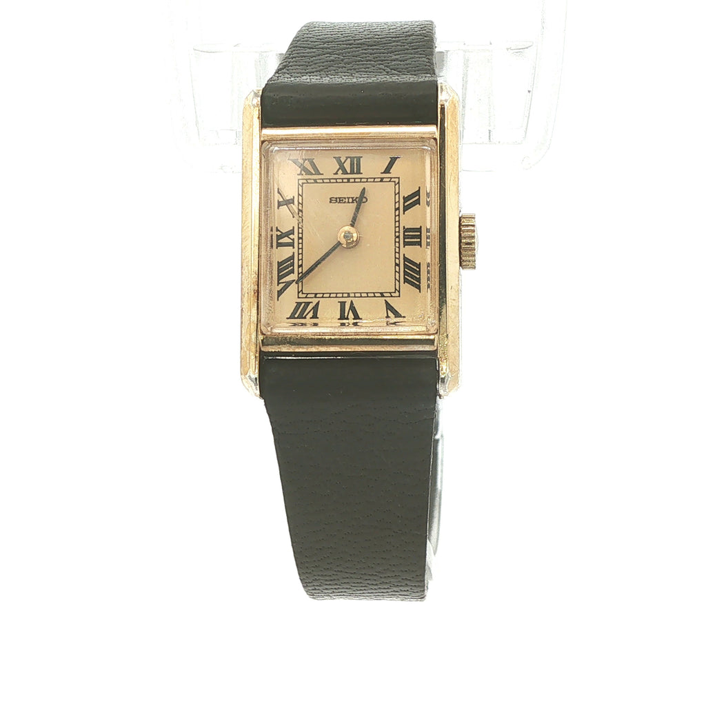 ESTATE Seiko Tank Watch Vintage 1980 Manual Wind 1100-5589 - Original Band
