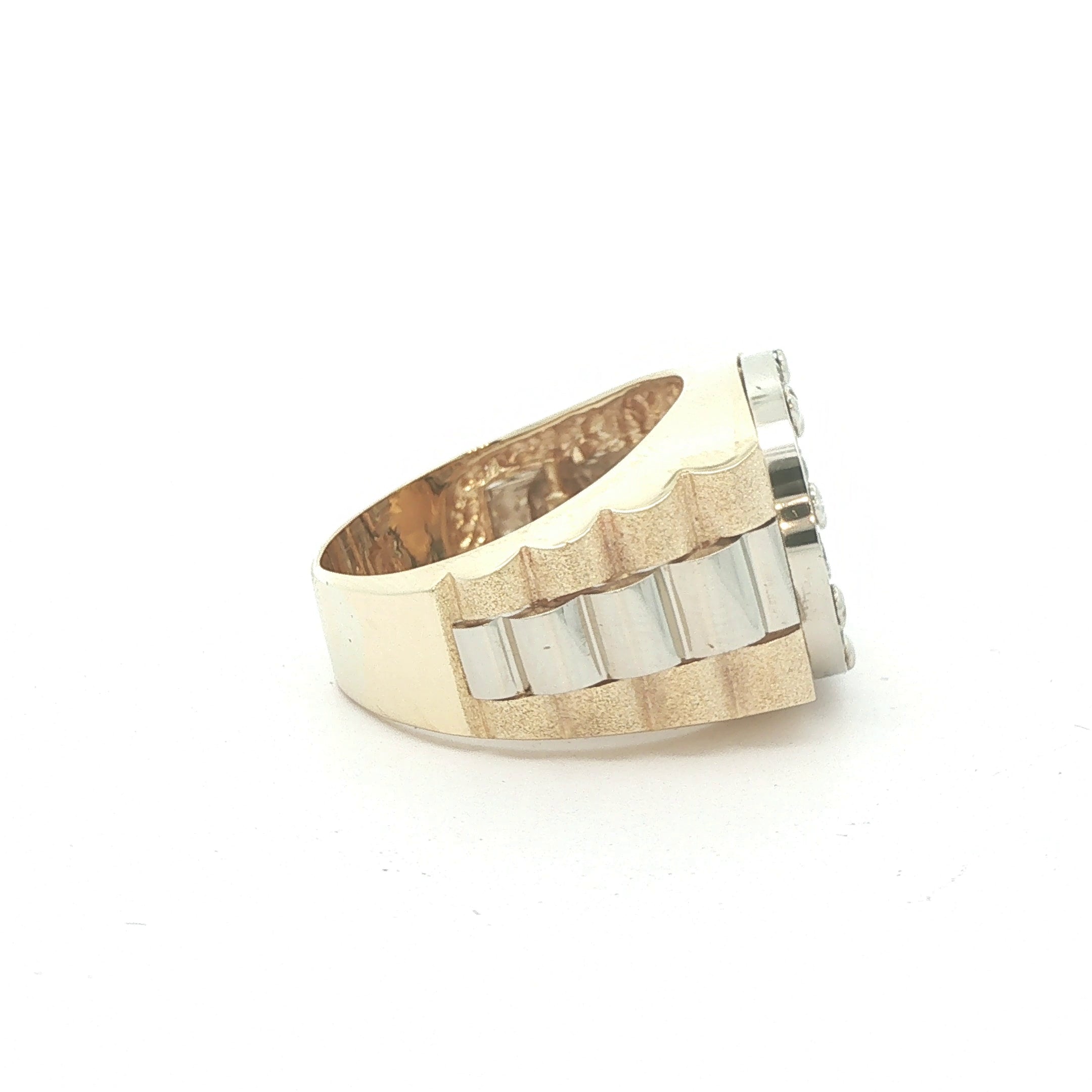 Estate 14K Yellow Gold Chinese Panda Coin Ring with Approx 1/2 CTW Diamonds Size 12