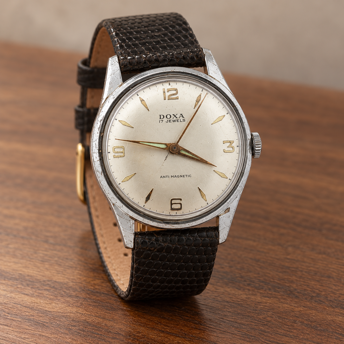 Vintage Circa 1950s Doxa 17-Jewel Anti-Magnetic Swiss Estate Watch